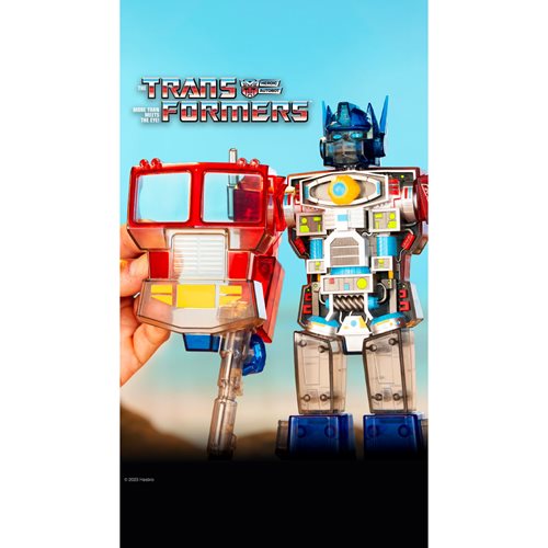 Transformers Clear Red Blue Optimus Prime Super Cyborg Figure