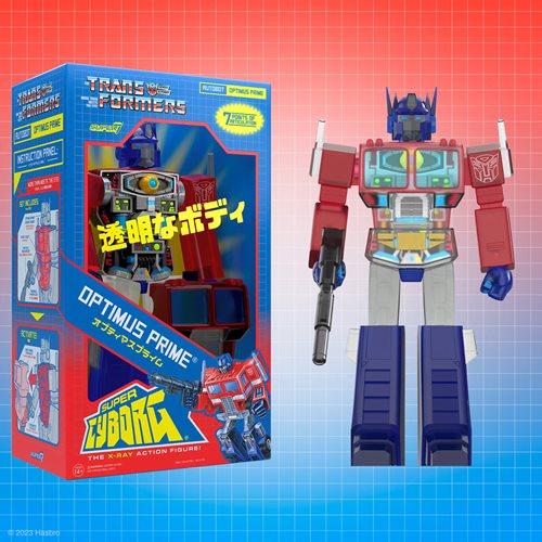 Transformers Clear Red Blue Optimus Prime Super Cyborg Figure